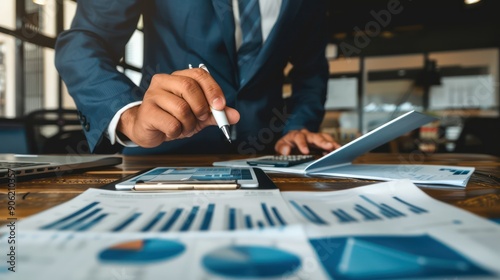 Business consultant presenting a benchmarking report to a company's board