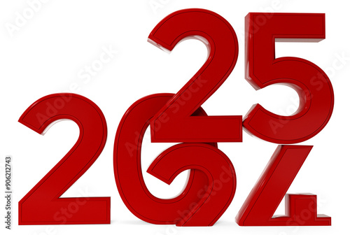 The year 2025 in bold and r...