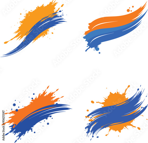 High-Quality Set of Vector Brush Strokes for Creative Design Projects