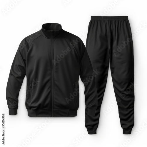 men's tracksuit black on a white background 