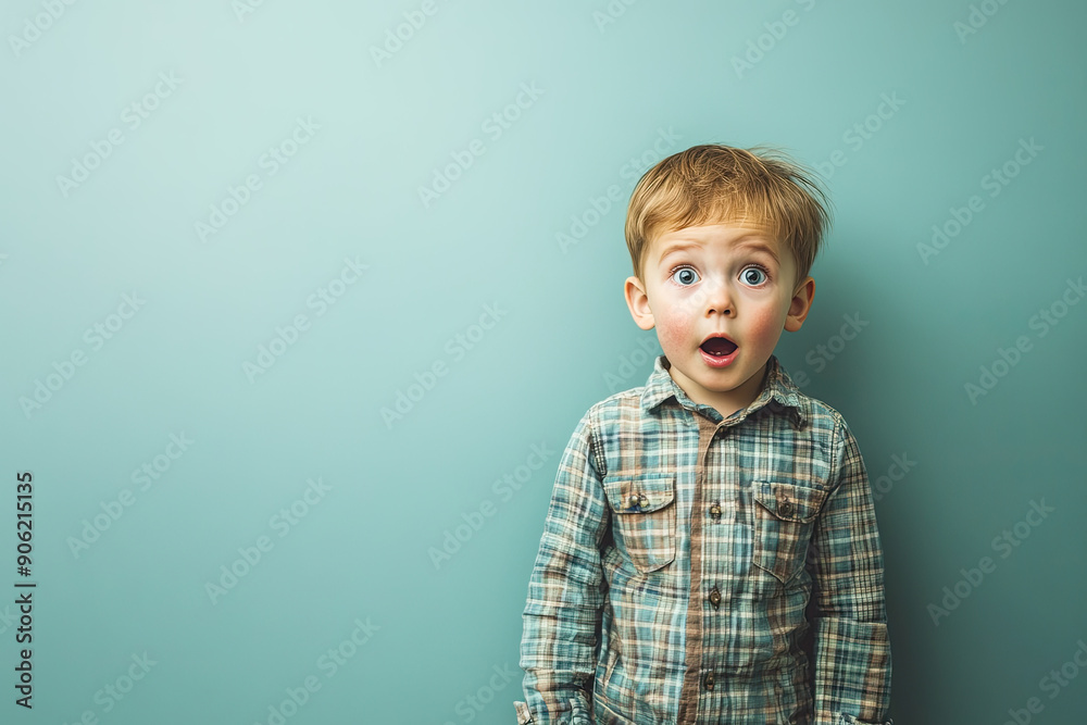 Boy looking shocked or surprised, young child model clean background strong expression expressive emotions on face, generated ai Boy looking shocked or surprised, young child model clean background strong expression expressive emotions on face, generated ai