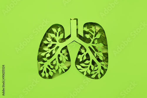 Paper cut out lungs with le...