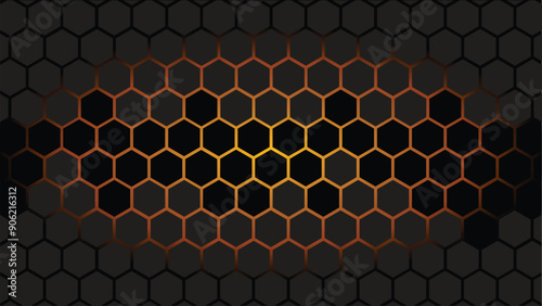 A seamless pattern of hexagonal hexagons with a gold background.