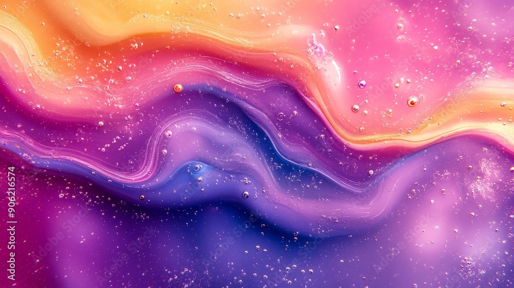 Obraz premium Abstract Surreal Creativity - Vibrant Liquid Paint Background with Flowing Patterns