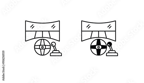 Driving Simulator icon design with white background stock illustration