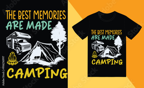 Camping T-shirt Campfire Design 