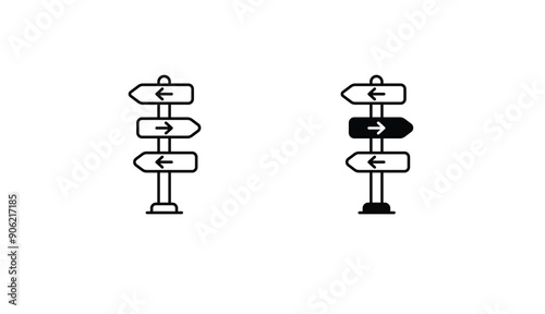 Road Markings icon design with white background stock illustration