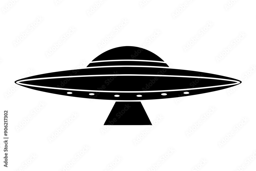 Ufo in space silhouette vector, ufo icon vector illustration Ufo in space silhouette vector, ufo icon vector illustration