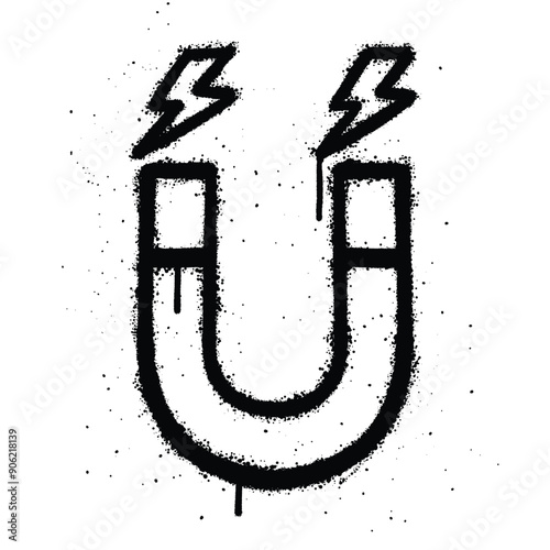 Graffiti spray magnet isolated on white background