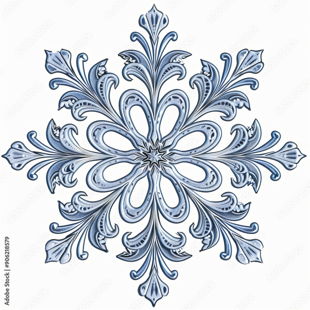 Obraz premium A delicate snowflake with intricate details on a transparent background