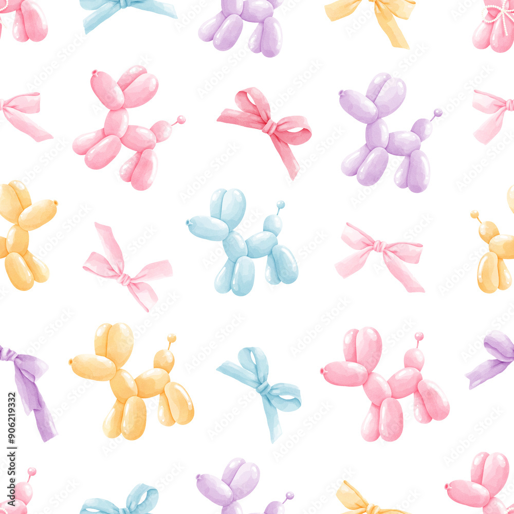 Fototapeta premium balloon dog, seamless pattern