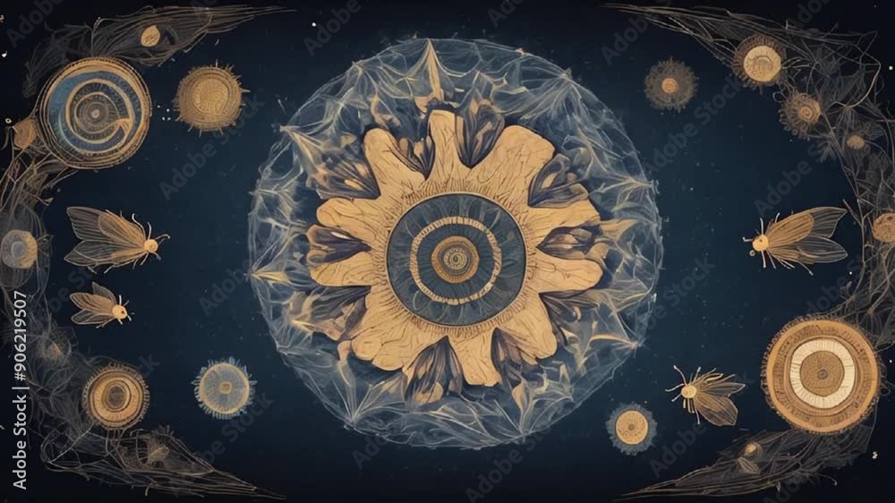 Ultra minimal free video of background with flowers colorful lights HD resolution with hyper realistic 4K Background. pattern, art, flower, fossil, design, shell, circle, 