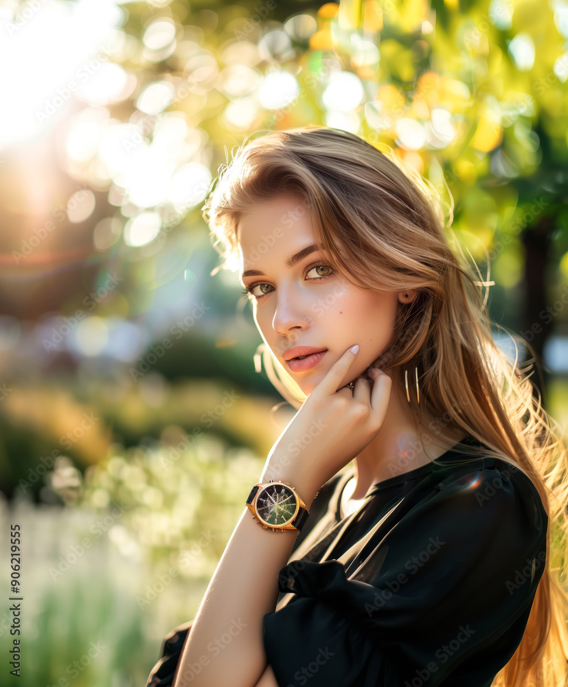 High end beautiful fashion girl with fashionable watch High end beautiful fashion girl with fashionable watch