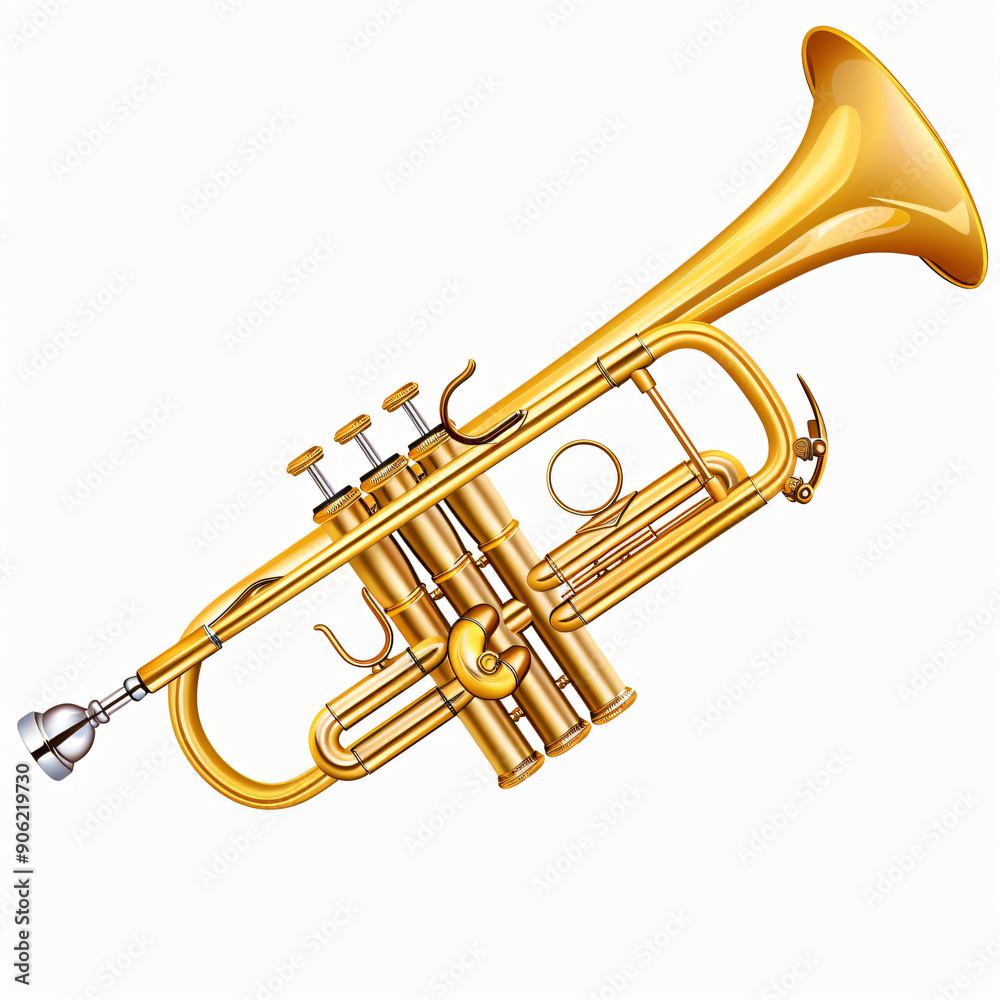 Fototapeta premium A musical trumpet with a transparent background