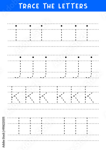 tracing letters of english alphabet writing practice