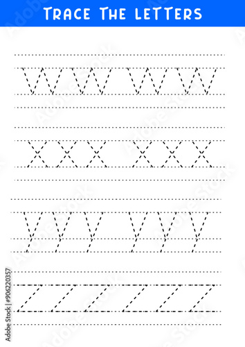 tracing letters of english alphabet writing practice