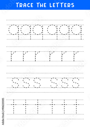 tracing letters of english alphabet writing practice