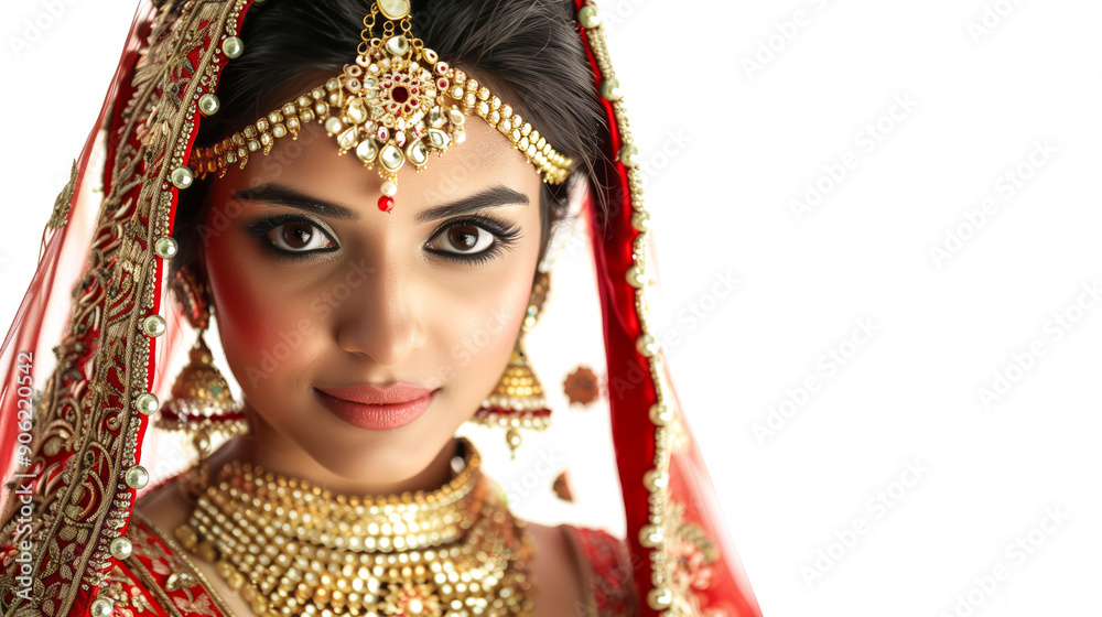 Indian bride in beautiful ghoonghat style with makeup and jewellery Indian bride in beautiful ghoonghat style with makeup and jewellery