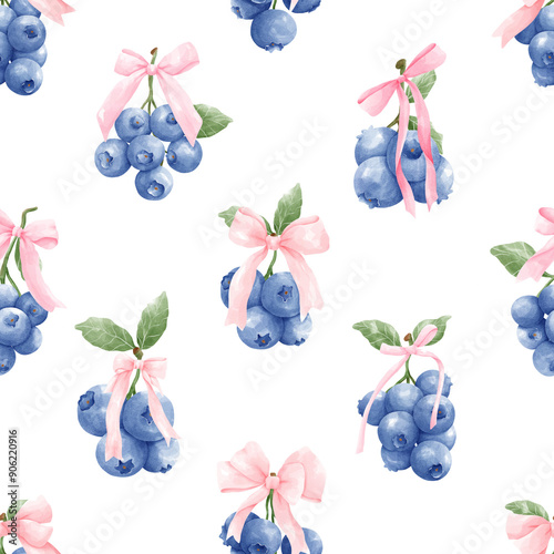 coquette blueberry seamless pattern
