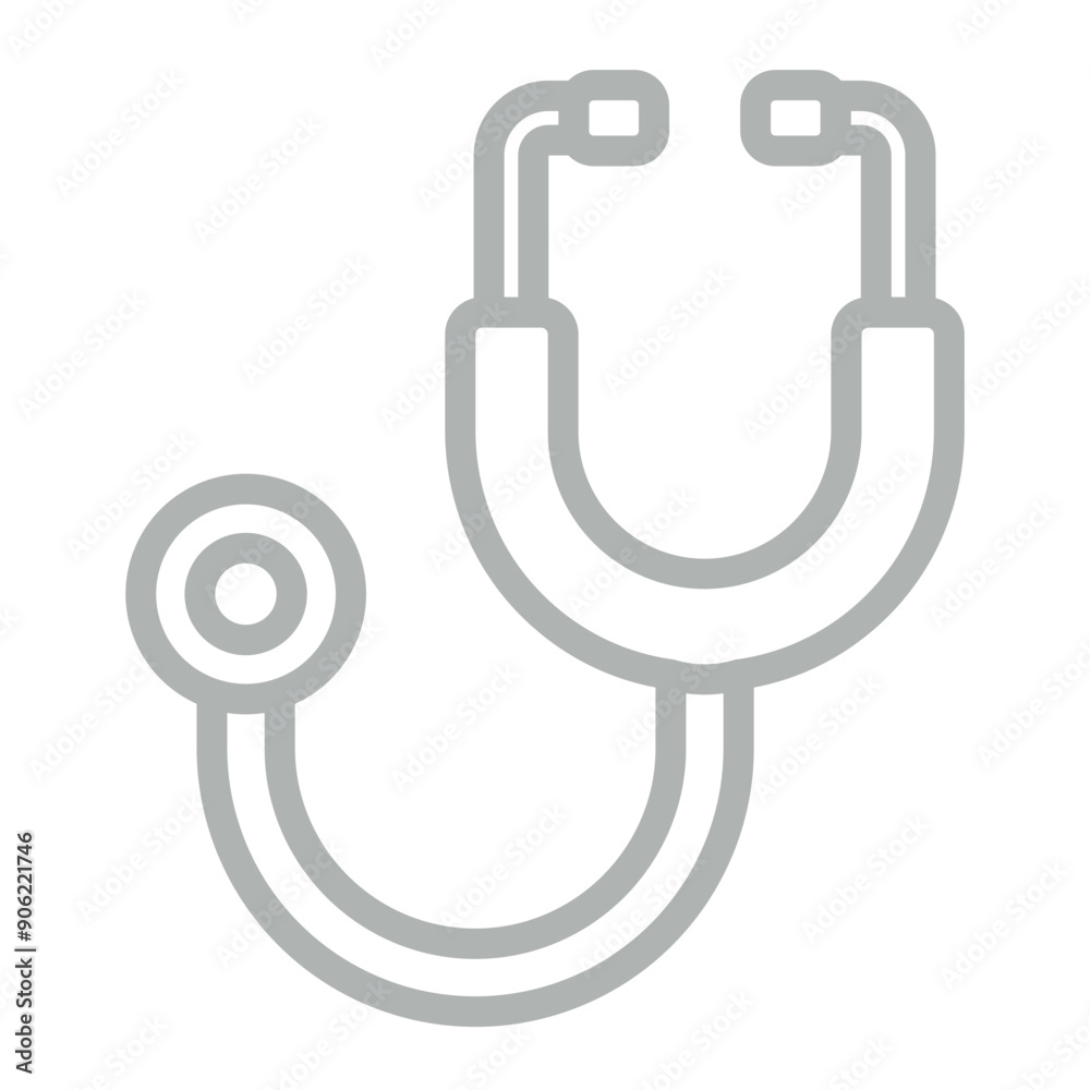 Stethoscope Vector Line Grey Icon Design Stethoscope Vector Line Grey Icon Design