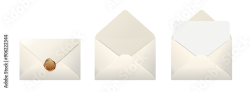Illustration of a white envelope and invitation