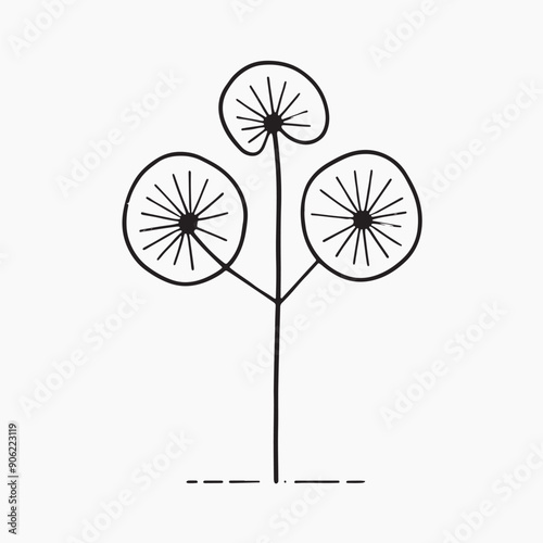 Wallpaper Mural Minimalist abstract floral line art Torontodigital.ca