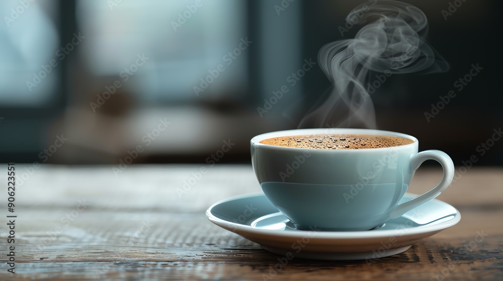 Close-up of a steaming cup of coffee on a rustic wooden table, perfect for a cozy morning or workspace inspiration. Close-up of a steaming cup of coffee on a rustic wooden table, perfect for a cozy morning or workspace inspiration.