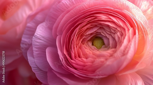 A close up of a pink flower with a yellow center