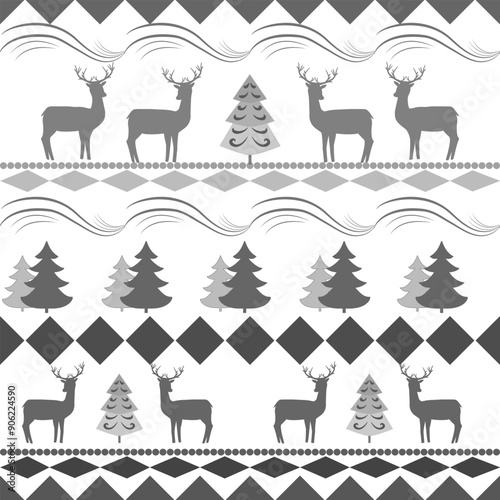 Deer and tree pattern for northern apparel