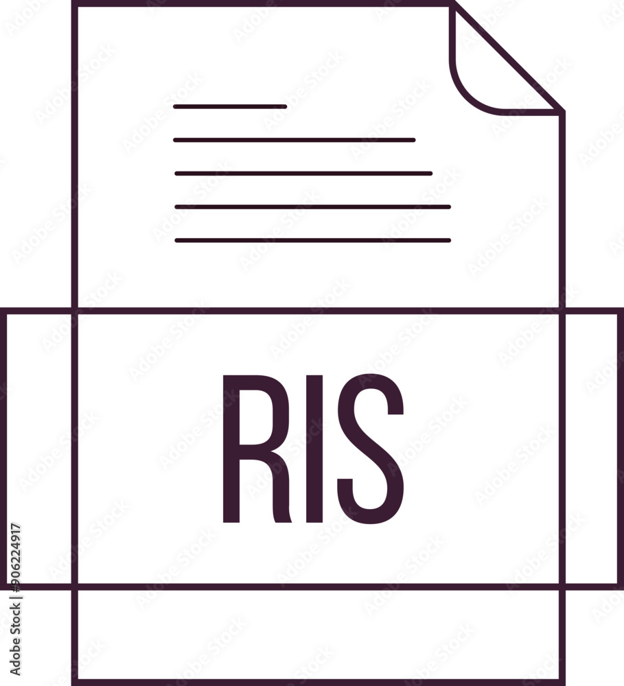 RIS File icon crisp thick outline sharp corners RIS File icon crisp thick outline sharp corners