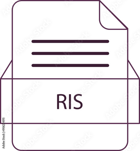 RIS File icon black outline