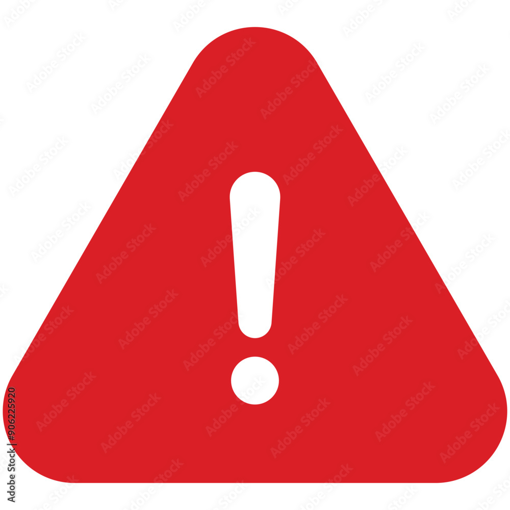 Warning sign with exclamation mark on white background. Hazard warning icon to notice the danger to people Warning sign with exclamation mark on white background. Hazard warning icon to notice the danger to people