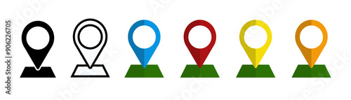 location icons with color variations