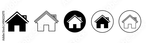 black home and location icon with variations