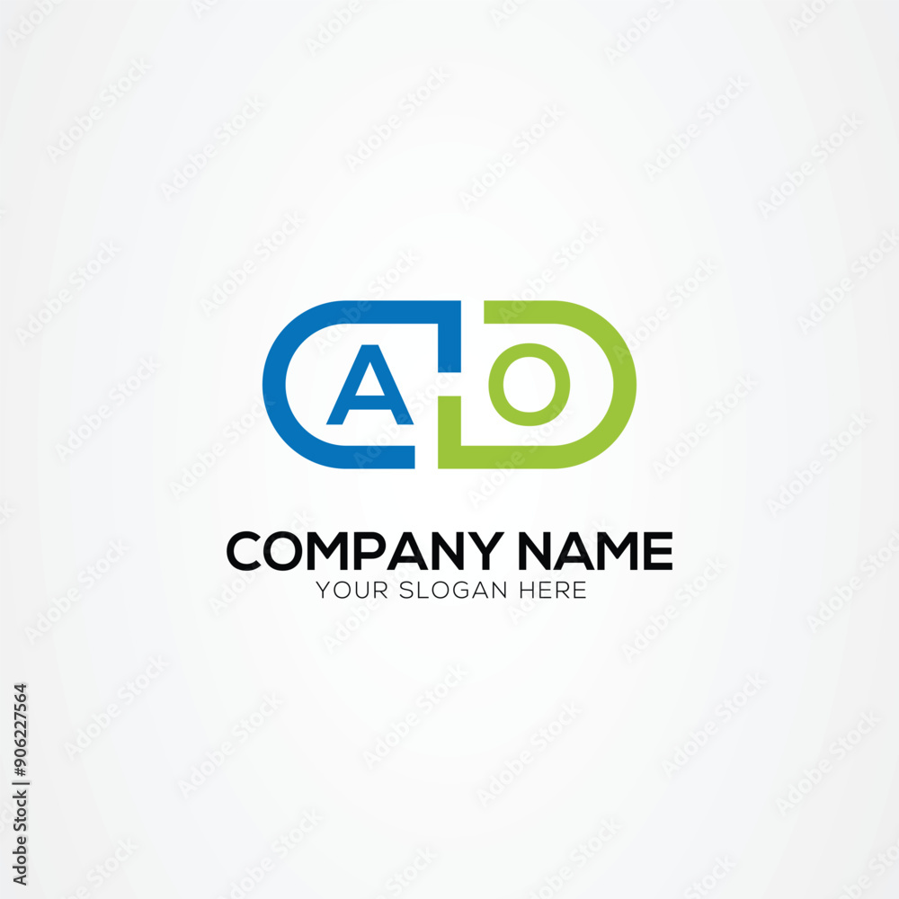 Obraz premium Minimal Monogram Letter AO Medicine Logo Elements