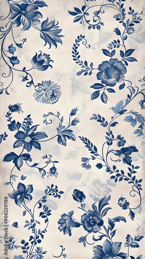 pattern with blue flowers