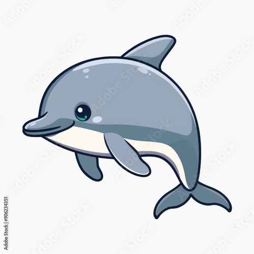 Cute cartoon dolphin illustration