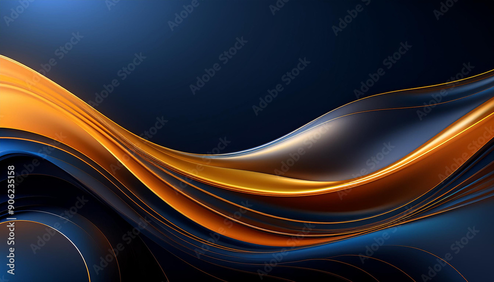 Obraz premium Fala światła na ciemnym granatowym tle tekstura generative ai 