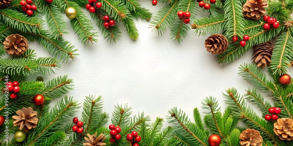 christmas frame with fir branches Creative AI christmas frame with fir branches Creative AI
