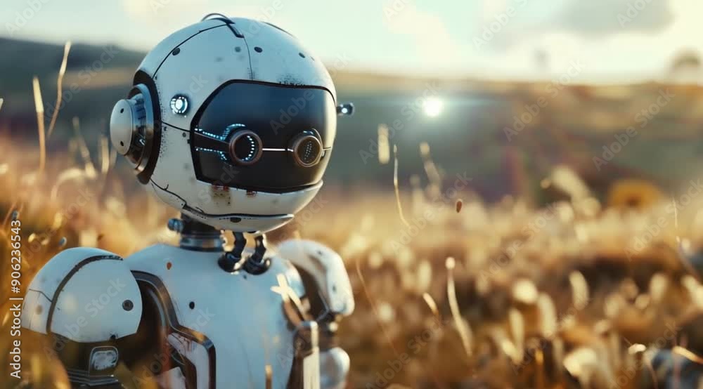 Cute robot scenes with various emotions, Take the video slow motion.