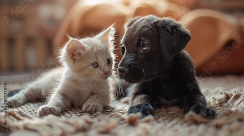 puppy with kitten