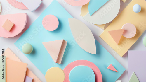Abstract geometric composition with circles and lines on textured concrete background.
