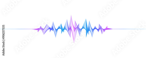 Colored abstract soundwave on white background
