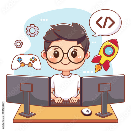 It's a cute designer game coding some games