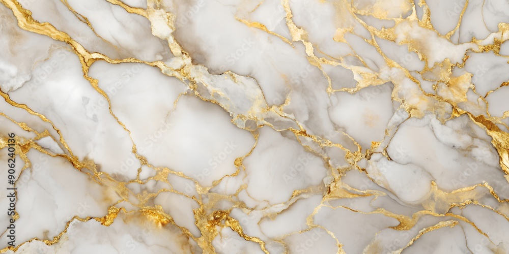 Fototapeta premium Abstract marble texture with gold highlights AI Generative