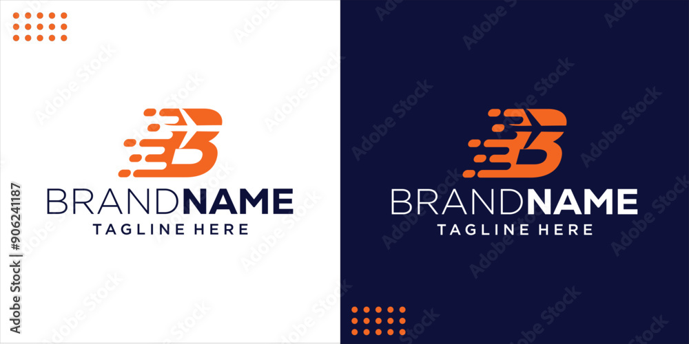 Fototapeta premium Creative Logo B Negative Space Airplane, Design Inspiration, Illustration, Vector