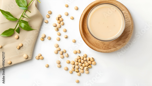 Wallpaper Mural dried soy milk isolated on white background. Top view. Flat lay Torontodigital.ca