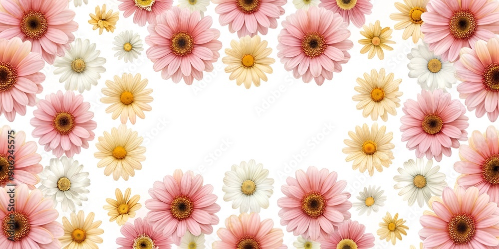Flower pattern on white background Generative AI Flower pattern on white background Generative AI