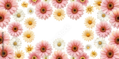 Flower pattern on white background Generative AI