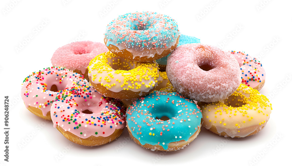 sweet glazed donuts isolated on white background sweet glazed donuts isolated on white background